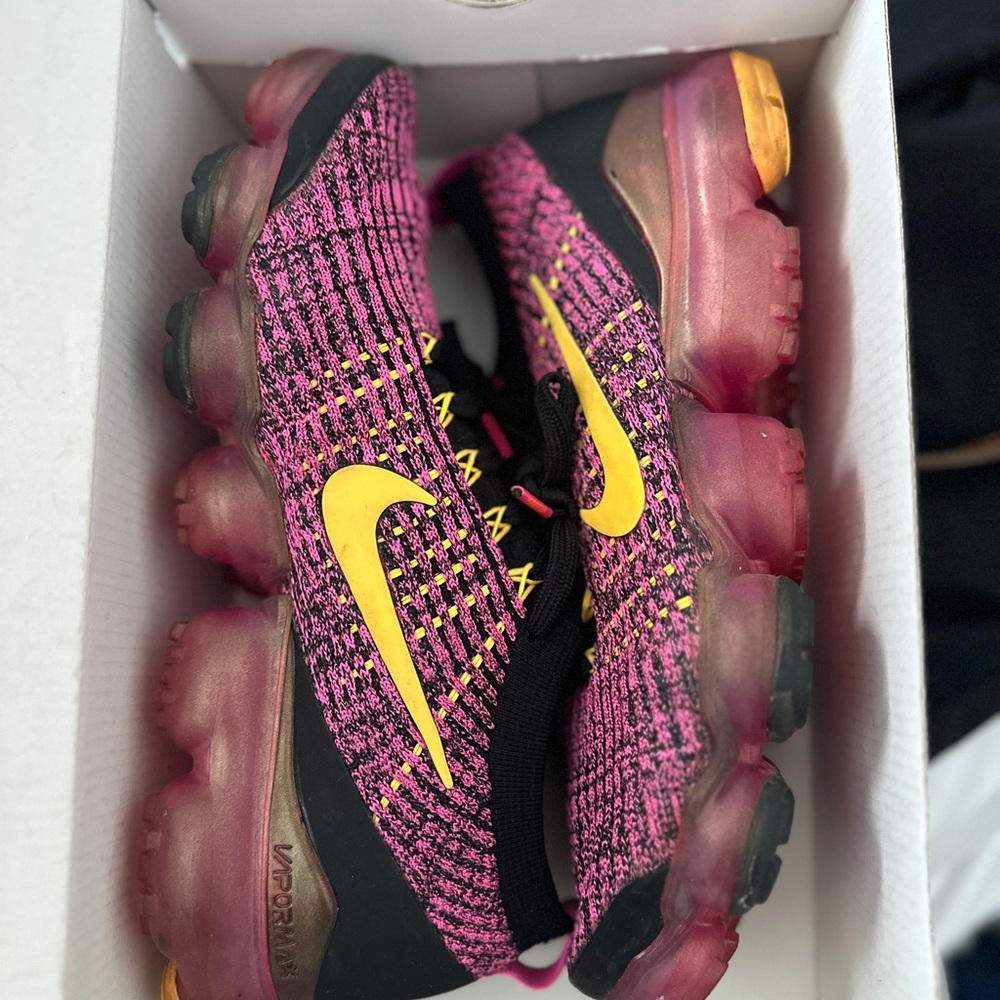 Nike VaporMax Flyknit 3 Pink and Yellow Sneakers